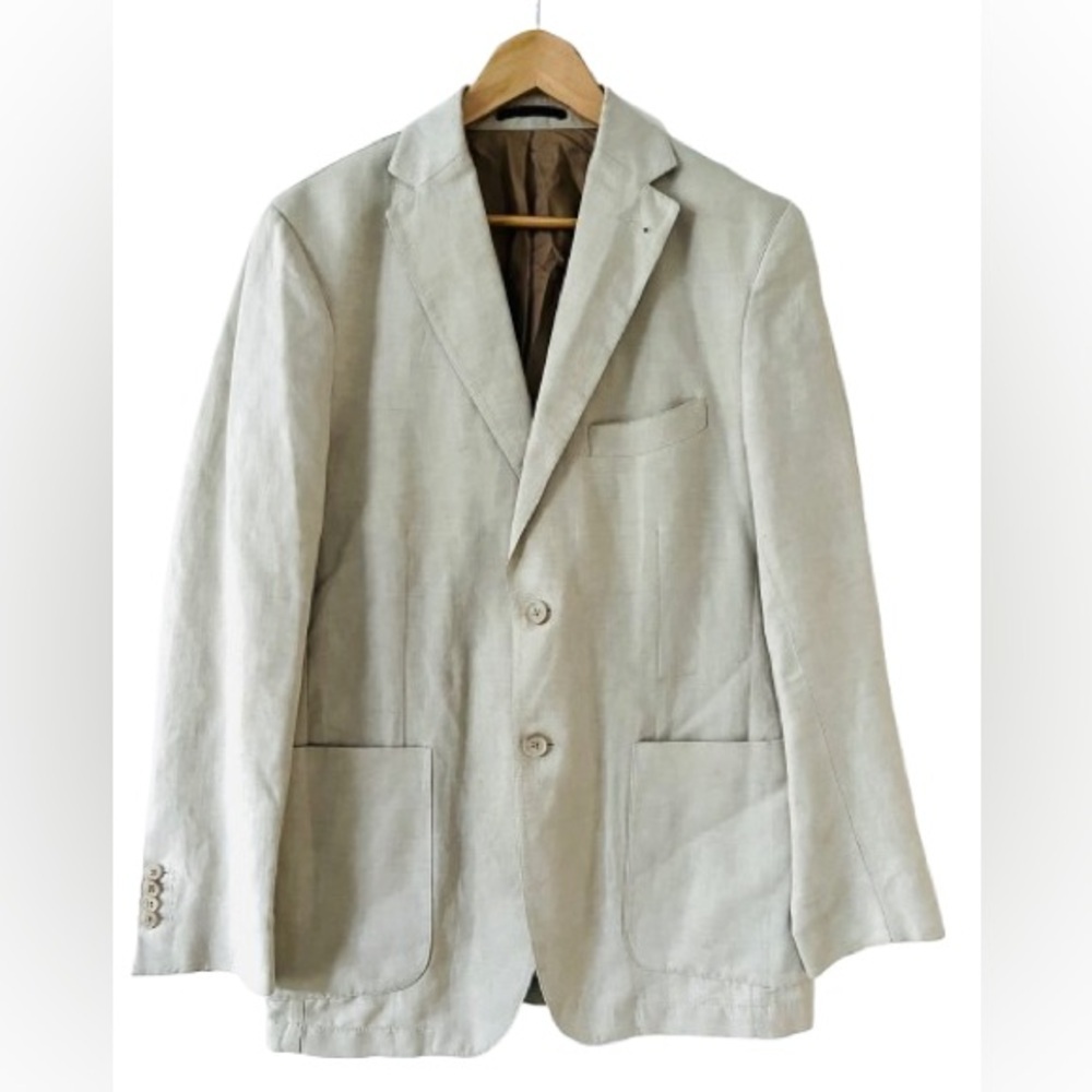 Massimo Dutti Linen and Cotton Blend Suit Jacket 
EU Size 50
US Size 40